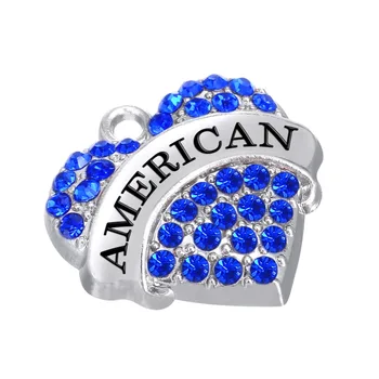 Fishhook mám rád Americký patriot Krištáľové srdce kúzlo pre šperky robiť