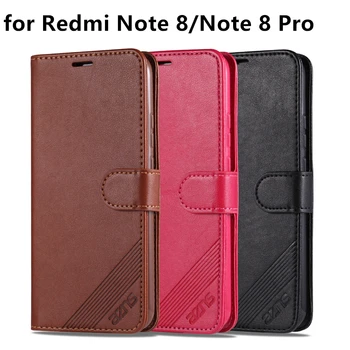 AZNS Pu Kože Flip Cover obal pre Xiao Redmi Poznámka 8 Pro 8T Poznámka 9 Pro Max 9s Note9 4G 5G Ochranný Kryt Flip Book Závesu