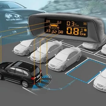Auto LCD Parkovací Senzor Auta, Viditeľné Úplné Digitálne Zobrazenie Vzdialenosti Cúvanie Radar s 6 Snímačov Nosenie na Všetky Autá