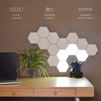 Nordic nástenné svietidlo nástenné lampy svetlá pre domáce obývacia izba, spálňa svetlo DIY Dotykový Spínač Quantum Lampa LED Šesťhranné Modulárne Svietidlá