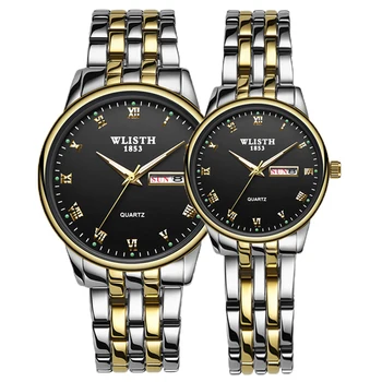 WLISTH 2020 Luxusné Značky Milenca Sledovať Ženy Nepremokavé Páry Hodinky Žena náramkové hodinky Quartz Mužov z Nehrdzavejúcej Ocele Sledovať 1Pair