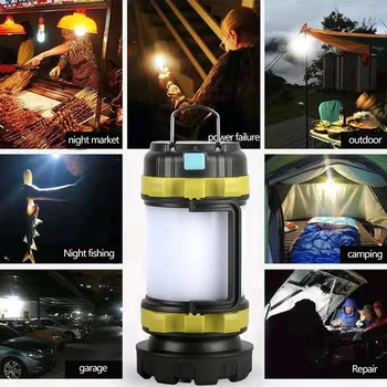 20000LM LED Camping Svietidla USB Nabíjateľná Baterka Vonkajšie Práce Ľahké Nepremokavé Svetlomet Núdzové Turistiku, Rybolov Lampa