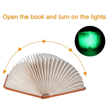 5 Skladanie Farieb LED Nočné Svetlo Tvorivé LED Knihy Svetlo Lampy Novinka Dekoratívne USB Nabíjateľné Lampy Premenlivé Ornament Lampa
