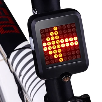 64 LED Indikátor Bicykel Zadné zadné svetlo s USB Nabíjateľné Cyklistické Bicykli Bezpečnostné Svetlo