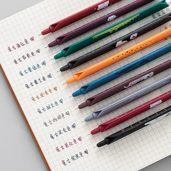 5 Ks/Set 0,5 mm Retro Farba Gélové Pero, Kreatívne Pero, Pravítko Roztomilý Kreslený Multifunkčné Záložku Pero Školy Grafické efekty