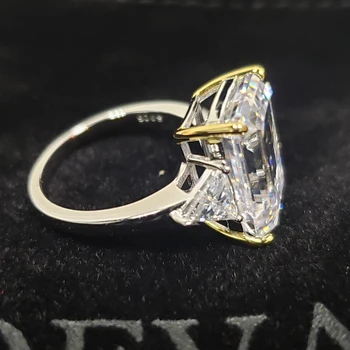 OEVAS Šumivé 10*15 mm Vytvorené Moissanite Vysokým počtom atómov Uhlíka Diamant Snubné Prstene Pre Ženy 925 Sterling Silver Strany Šperky