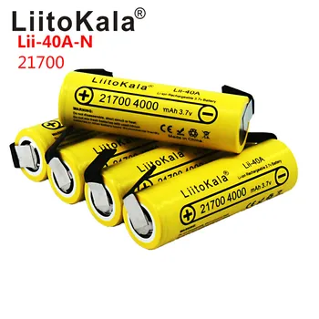 LiitoKala Lii-40A 21700 4000mAh Li-Ni Batéria 3,7 V 40A pre Vysoký výtok Mod / Kit 3,7 V 15A power +DIY Nicke