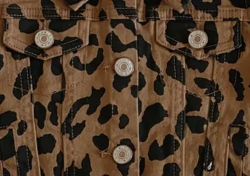 2020 na jar a na jeseň fashion hot predaj detí dievča leopard denim jacket yll