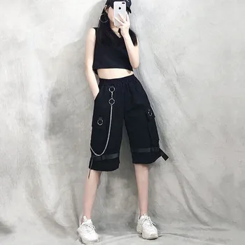 širokú nohu Cargo nohavice vysoký pás hip hop, street joggers ženy tepláky kórejský štýl plus veľkosť 2020 nový pár voľné potu nohavice