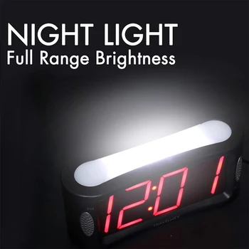4.9 Palcový Digitálny Budík S LED Nočné Svetlo Stmievateľné Nočný Spánok Batérie / Elektrické Domácej Kancelárii Hodiny EU/UK Plug
