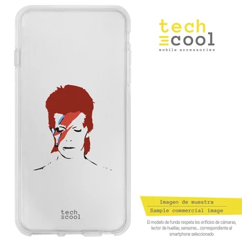 FunnyTech®Silikónové puzdro pre Xiao Redmi Poznámka 9 l David Bowie transparentné znaky vzory ilustrácie 1