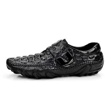 Pánske členkové topánky Krokodílie topánky, módne pánske topánky 100 párov bean topánky pánske kožené jeseň nové
