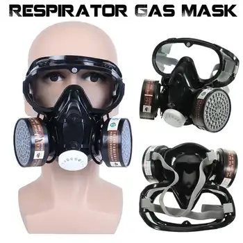1PCS Respirátor Plynové Masky Bezpečnosti Chemických Protiprachový Filter Vojenské Očí Okuliare Nastaviť Bezpečnosť na Pracovisku Prote
