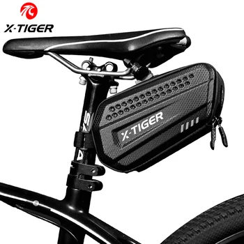 X-TIGER Požičovňa Sedlo Taška Nepremokavé Cyklistické Bicykli Taška 3D PU Kožené Shell Puzdro 1.2 L Prenosné Cyklistické tašky Bike Príslušenstvo