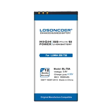 LOSONCOER 3550mAh BL-T5A Výmene Batérie Li-ion pre Nokia Microsoft Lumi 550 730 735 738 Superman RM1038 RM1040