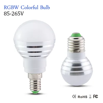 E27 / E24 RGBW Led Žiarovka Lampa 5W RGB + Biela Multipe Farba Bodové Svetlo S Časovač Funkcia Diaľkového ovládača Strany Magic Osvetlenie