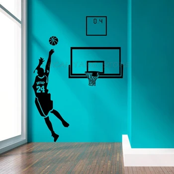 Športové Tému Stenu Basketbalová Hviezda Samolepky pre obývaciu izbu a Chlapca Izba Zázračné 0.4 y Tradície z Kobe Bryant 1605