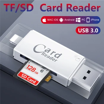 čítačka pamäťových kariet pre Apple iphone 6s 7 plus kl ' úč kovové Rozšírenie telefón Android OTG pamäť tf card reader usb3.0