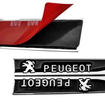 2 ks Auto Strane Fender Logo, Znak Nálepka Pre Peugeot 107 108 206 207 307 308 508 2008 3008 Čepeľ Odznak Odtlačkový Kovové Auto Tovaru
