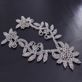 1pc kvet Crystal golier Drahokamu sew-na náhrdelník ozdoba na Svadobné Šaty, Sukne Blikajúce Odevné Doplnky