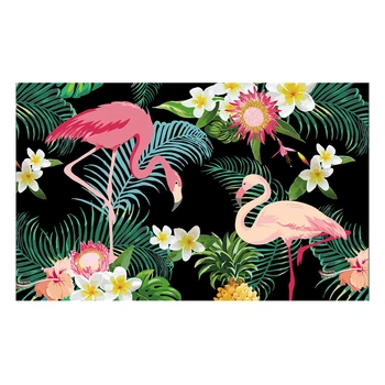 Móda Flamingo Tropické Leaf Listy Vytlačené Koberec Spálne Veľký Priestor Koberec Non-slip Pre Obývacia Izba Domov Alfombra Tapis Salón