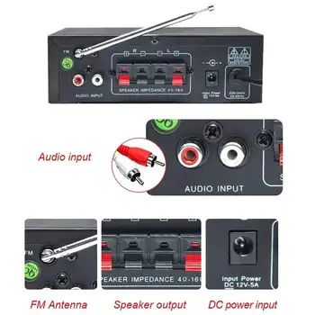 800W HIFI Bluetooth Zosilňovač Auto/Home Theater Digital Power Audio Amplificador pre Reproduktor Výšok, Basov Ovládanie FM, USB, SD