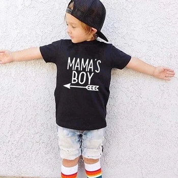 Mama a Mama ' s Boy Tlač Mama a Syn Zodpovedajúce T-Shirts Bežné Matka Syna Čierne Bavlnené Tričko Baby Boy Kombinézu Tepláková súprava
