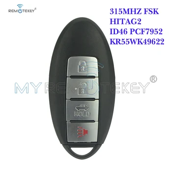 Remtekey Smart key keyless entry 3 tlačidlo s panickou KR55WK49622 315MHZ FSK HITAG-2 ID46 PCF7952 pre Nissan