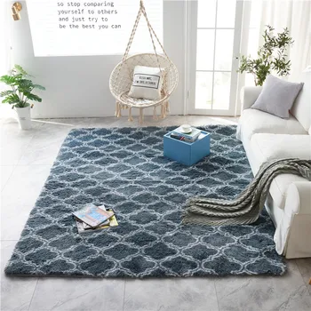 Nordic kravatu-farbený koberec dlhé vlasy konferenčný stolík obývacia izba, spálňa koberec jednoduchý domov plazenie mat vonkajšie piknik koberec La alfombra
