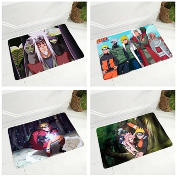 Japonsko, Anime Dvere Mat Naruto Mäkké Flanelové Koberec 40x60cm Dekor Cartoon Vytlačené Non-Slip Podlahové Rohožky na Chodbe Deti Izba