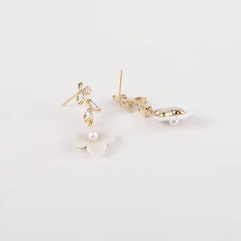 Shinning Zirkón Shell Kvetinový Náušnice Pre Ženy 2020 Nové Šperky Jemné Earings Veľkoobchod
