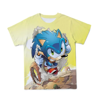 Letné Nové Sonic the Hedgehog t shirt 3d Tlačené Karikatúra Tričko Dieťa Oblečenie Chlapci T Shirt Dievčatá Pekný Streetwear Bežné Topy