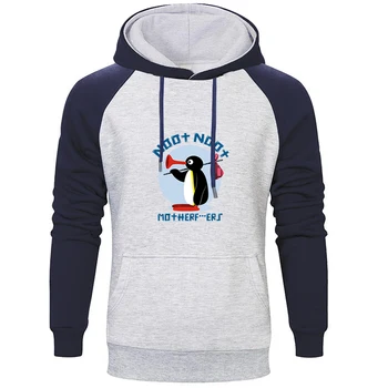 Penguin Roztomilý Tučniak Noot Noot Cool Fashion Mužov Hip Raglan Hoodies Fitness Pulóver S Kapucňou, Bežné Mikiny Streetwear
