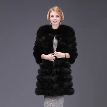 Skutočné fox kožušinový kabát, bundu odnímateľný, puzdro spodnej transforme dlho teplé vysokej módy ženy prírodné kožušiny hrubé street style