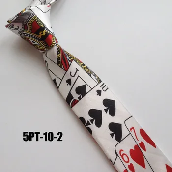 5cm Módne Bežné Chudá Kravatu Osobnostný Poker Hrať Karty Vzor Kravata Cravat