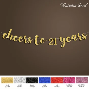 Hurá do 21 Rokov Banner,Happy Birthday Prihlásiť Kulisu,21. Narodeniny Dekorácie,Zlato/Striebro Glitter Party Dekorácie Dodávky