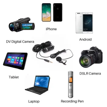 BOYA BY-M1PRO/M1 6m Clip-on Lavalier Mini Audio 3,5 mm Golier Kondenzátora Klope Micphone pre iPhone Android ZRKADLOVKY Videokamery Nahrávač