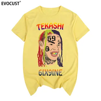 Tekashi 6ix9ine Hiphop Vintage T-shirt Bavlna Mužov tričko Nové TEE TRIČKO Dámske unisex Móda