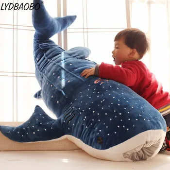 LYDBAOBO 1PC 100 CM Obrie Krásne Žralok Modrý Plnené Plyšové Hračky Dieťa Veľké Ryby Veľryba Mäkký Vankúš Bábika Domáce Dekorácie Deti Darček