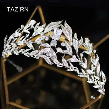 Najnovšie Zirkón Korún Svadobné Tiaras Nevesta Headpieces Crystal Medi Royal Queen Sprievod Trendy Koruny 2020 Svadobných Doplnkov