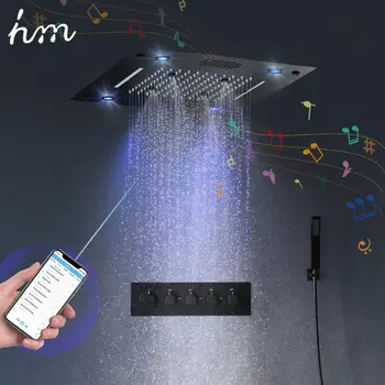 Hm 2020 Novú Hudbu Sprcha Systém Kúpeľňa Smart LED Osvetlenie, Dúhový Vodopád, Termostatické 16-palcové Hudby Sprchové Batérie, Nastavenie