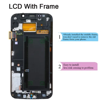 Pre Samsung Galaxy S6 Okraj LCD G925 G925F SM G925F Displej Dotykový Displej Digitalizátorom. s montážou rámu Pre Samsung S6Edge 5.1