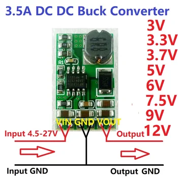 10 KS 3.5 DC-DC Konvertor Modul Buck Step-Down Regulátor Napätia Rada 4.5 V-27V na 3V 3.3 V, 3.7 V, 5V 6V 7.5 9V 12V