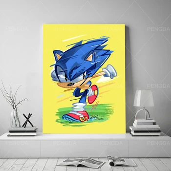 Maľby Nástenné Art Sonic The Hedgehog Plátno Modulárny Elektronické Hry Úlohu Obrazu HD Tlač Plagátov Domova Pre Obývacia Izba