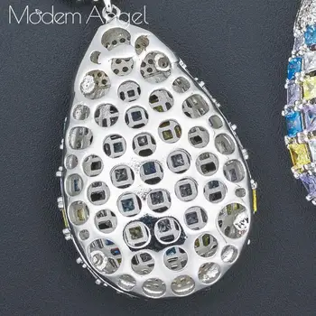 ModemAngel Elegantné kvapka vody Tvarované AAA Cubic Zirconia Crystal Svadobné Náušnice Kvapka Luxusné Svadobné Šperky pre Nevesty
