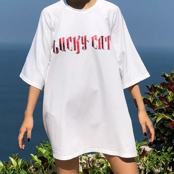 Móda Harajuku O Krk Tlač Nadrozmerná Krátky Rukáv Voľné Ženy T-shirt