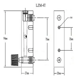 0.1-1 0.2-2 0.3-3 0.5-5 1-10 LPM LZM-4t-taktné Vzduchu Panel Prietokomer Rotameter S Push Ventil Na Nosenie 6 8 10 mm vonkajší priemer Trubice