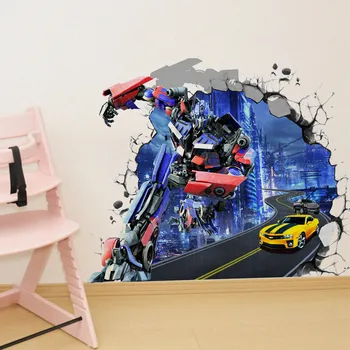 3D Optimus Prime Stenu, Nálepky, Obtisky Dekor Wall Art Vinylové Nálepky snímateľný B102 DIY Darček