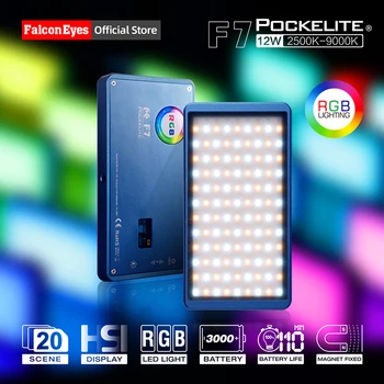FalconEyes 12W RGB LED Mini Vrecko Na Svetlo Kamery S 16 Špeciálne Efekty Režimy Prenosné Pre Video/Foto/Produktu Fotografie F7
