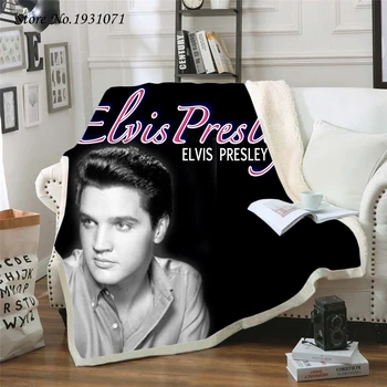NOVÉ Elvis Presley 3D Vytlačené Fleece Deka pre Lôžok Hrubé Deka Módne prehoz cez posteľ Sherpa Hodiť Deka Dospelých, Deti 10